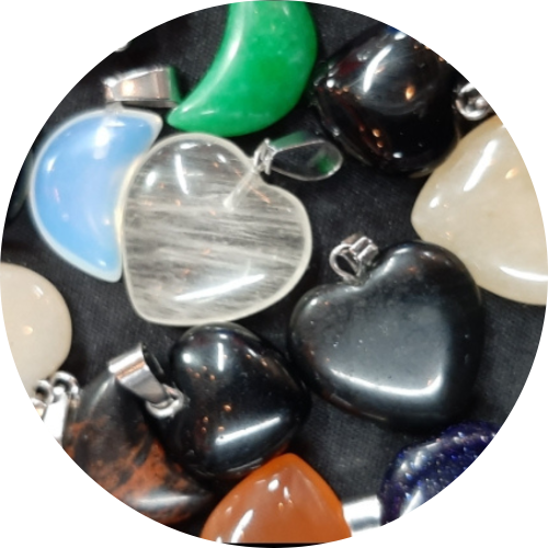 Crystal Heart & Moon Pendants