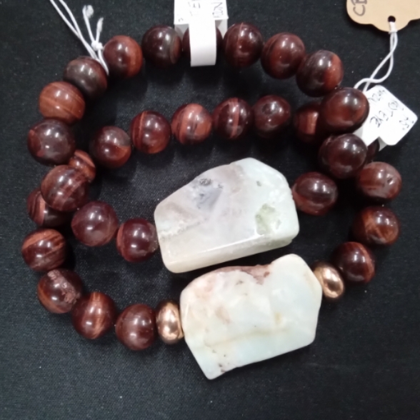 Red Tiger's Eye With Amazonite