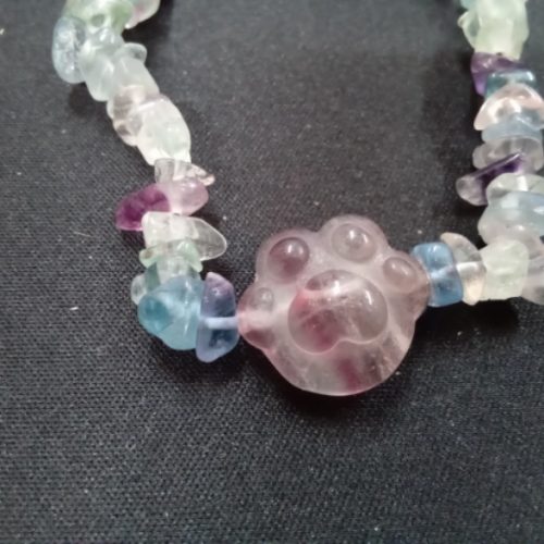 Fluorite Chip Paw Bracelet