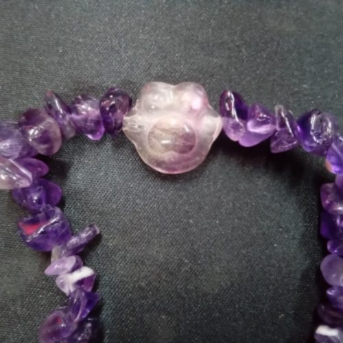 Amethyst Chip Paw Bracelet