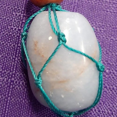 Large Celestite Macramé Necklace