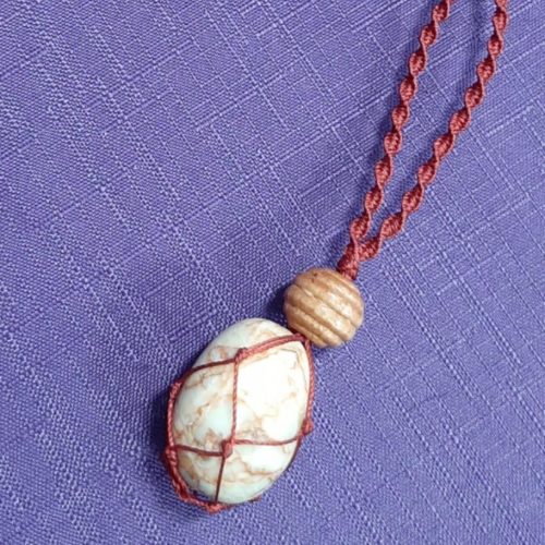 Red Line Jasper Macramé Necklace