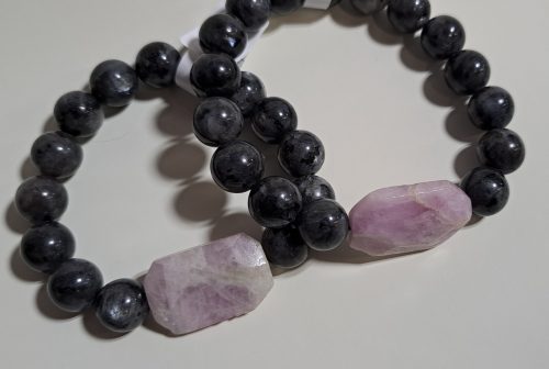 Larvikite With Kunzite Focal