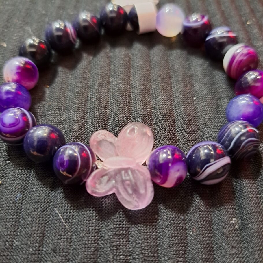 Chevron Amethyst With Flourite Butterfly